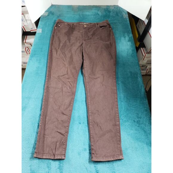 Chicos Jeans 1.5 US Size 10 Womens Brown Stretch Pants Mid Rise Platinum Jegging - Picture 2 of 12